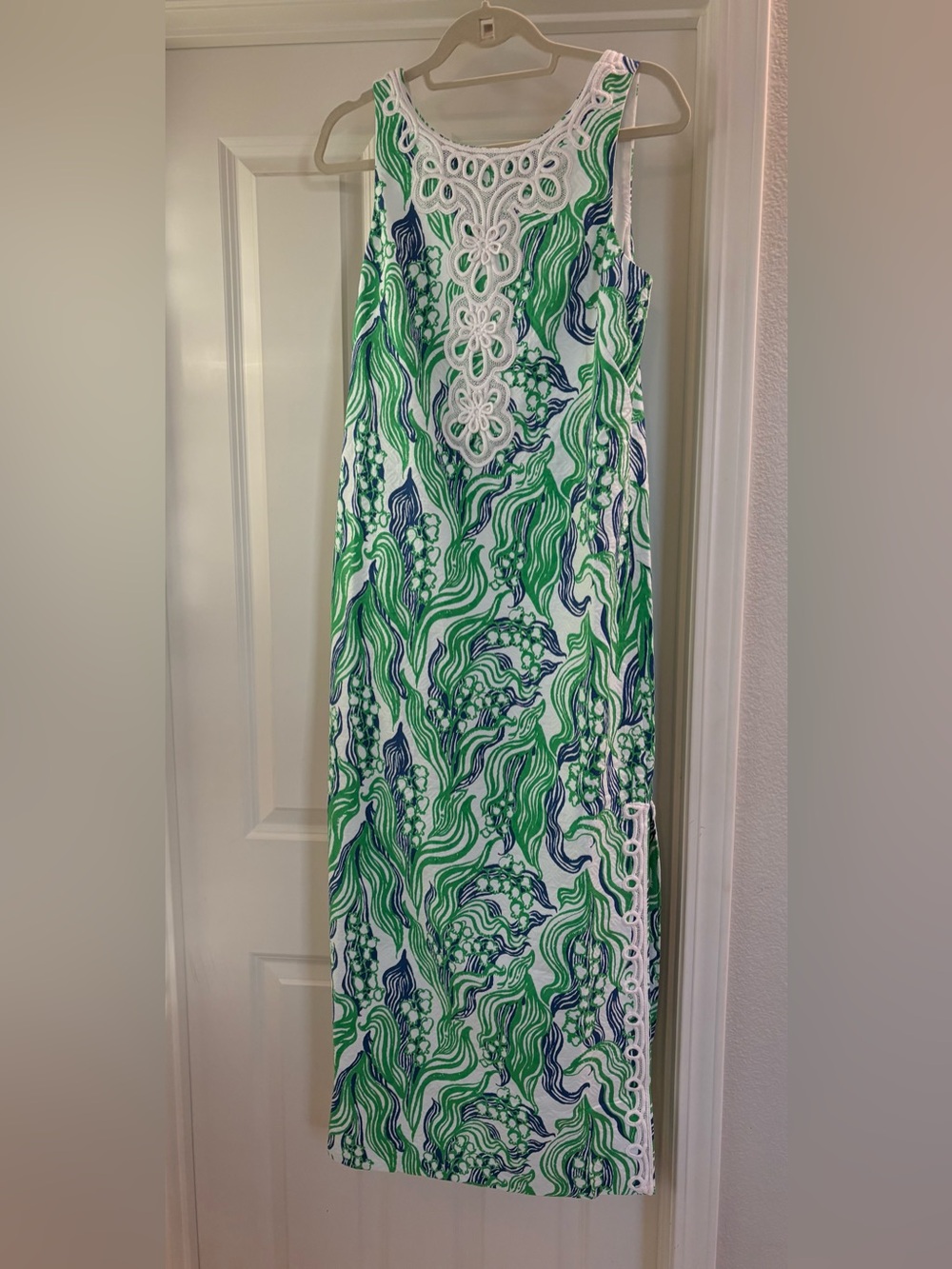 NWT Lilly Pulitzer Marleigh Stretch Maxi Deess with Lace Trim